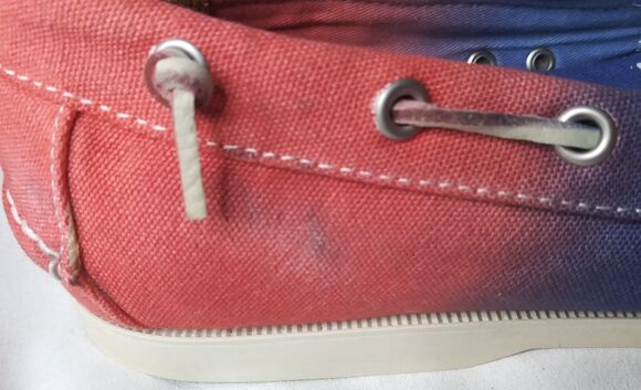 Polo Ralph Lauren USA Merton Boat Shoes Hombre Blue Red Tie dye Canvas Mens 11.5 main image 13